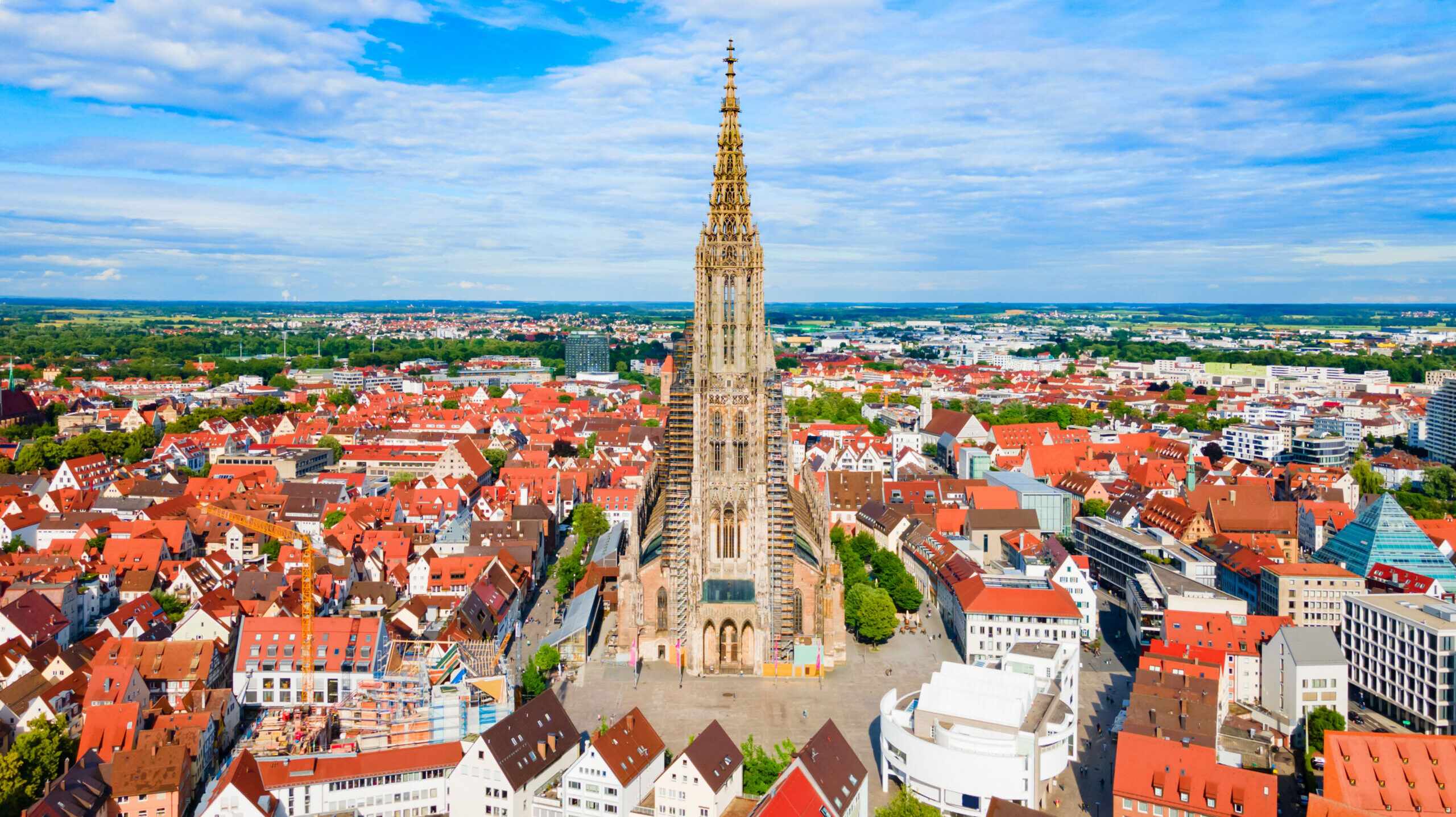 Drohenbild auf das Ulmer-Münster